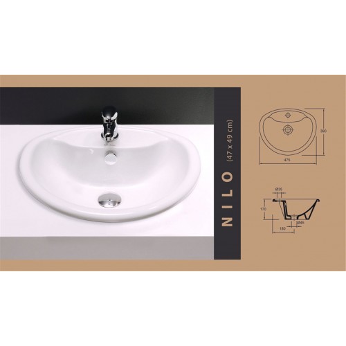 LAVABO NILO BLANCO (47X39 CM) LAVABO NILO BLANCO (47X39 CM)