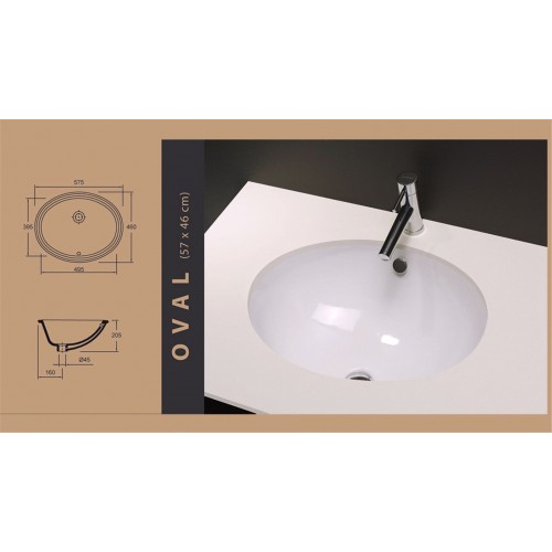 LAVABO OVAL BLANCO (57X48 CM) LAVABO OVAL BLANCO (57X48 CM)