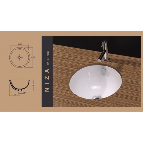LAVABO NIZA BLANCO (37 CM) LAVABO NIZA BLANCO (37 CM)