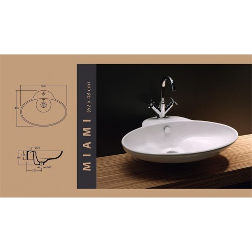 LAVABO MIAMI BLANCO (62X48X13 CM) LAVABO MIAMI BLANCO (62X48X13 CM)