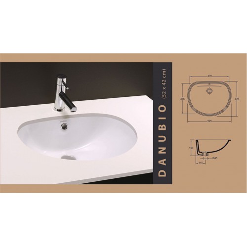 LAVABO DANUBIO BLANCO (47X36 CM) LAVABO DANUBIO BLANCO (47X36 CM)