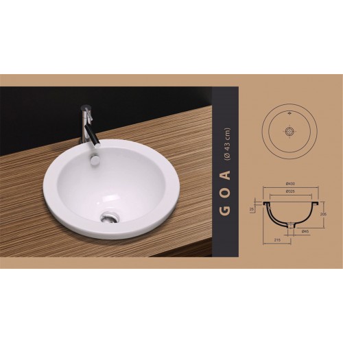 LAVABO GOA BLANCO (43 CM) LAVABO GOA BLANCO (43 CM)